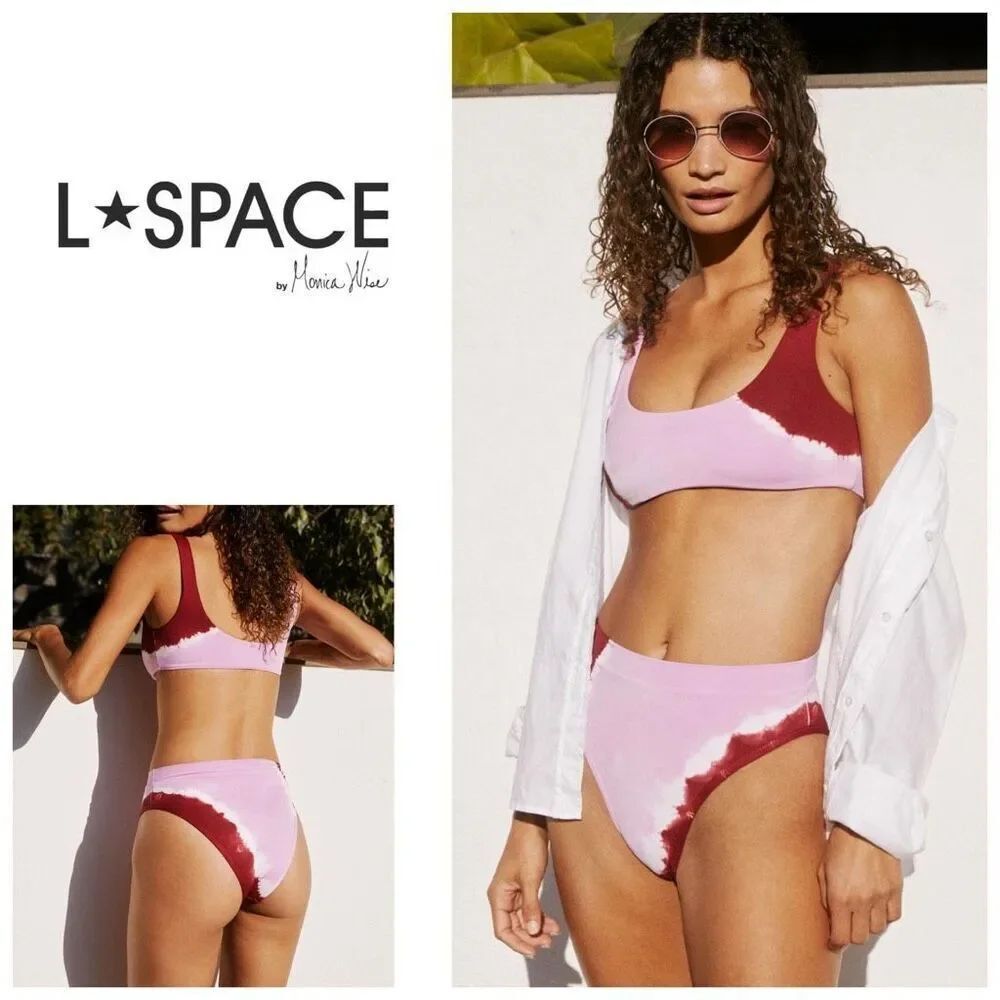 New. L*SPACE pink tie dye bikini. Retails $220. Small